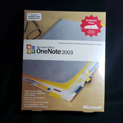 Microsoft OneNote 2003 Academic Edition - Sealed / New Big Box