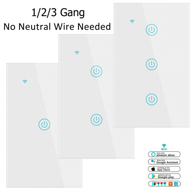 1/2/3 Gang WiFi Smart Wall Touch Light Switch Glass Panel