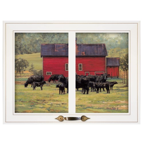Автор: the Red Barn Herd of Angus 1 Настенный принт в белой рамке