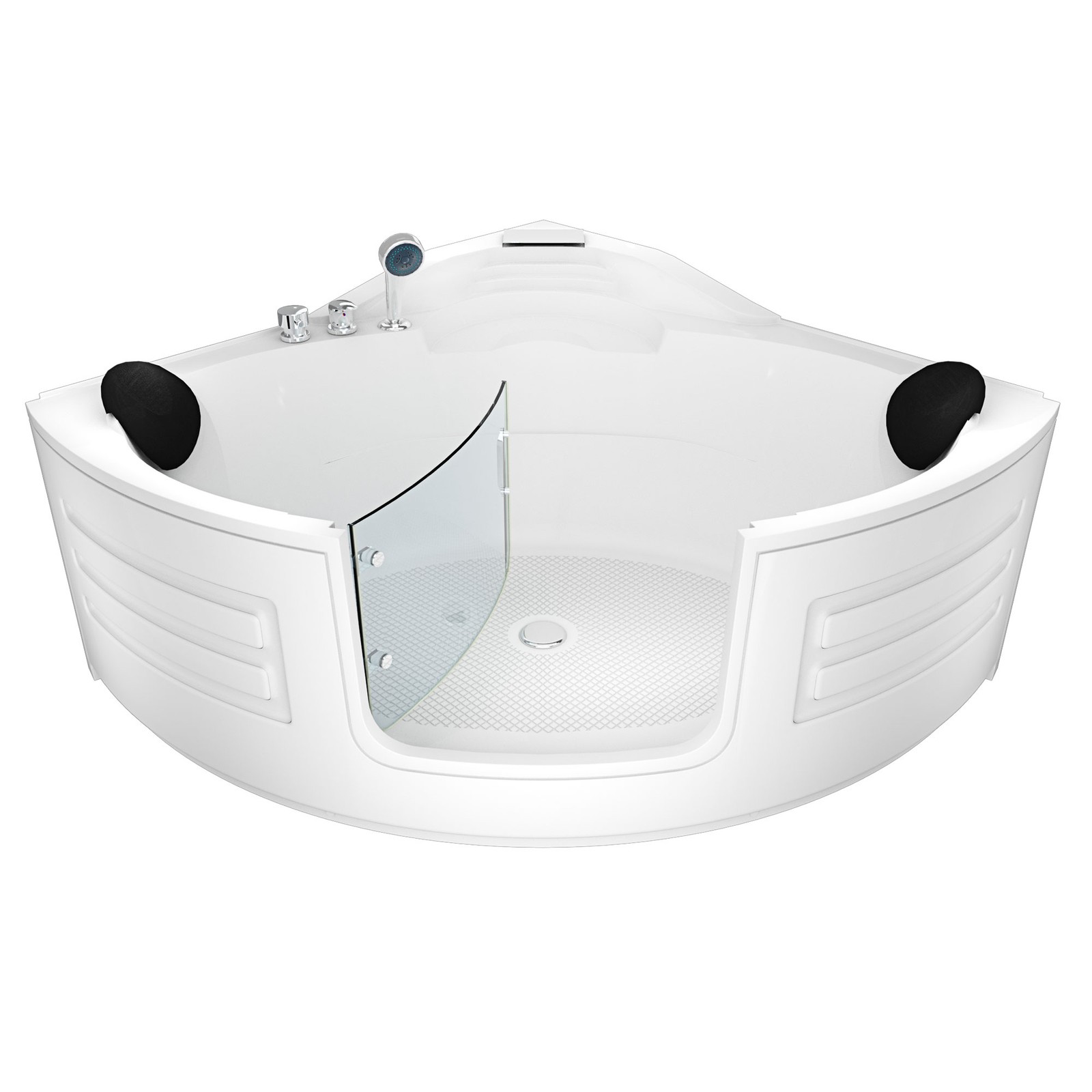 Pool Badewanne Eckwanne Wanne S70-EH 150x150cm mit Tür Walk-in-Pool