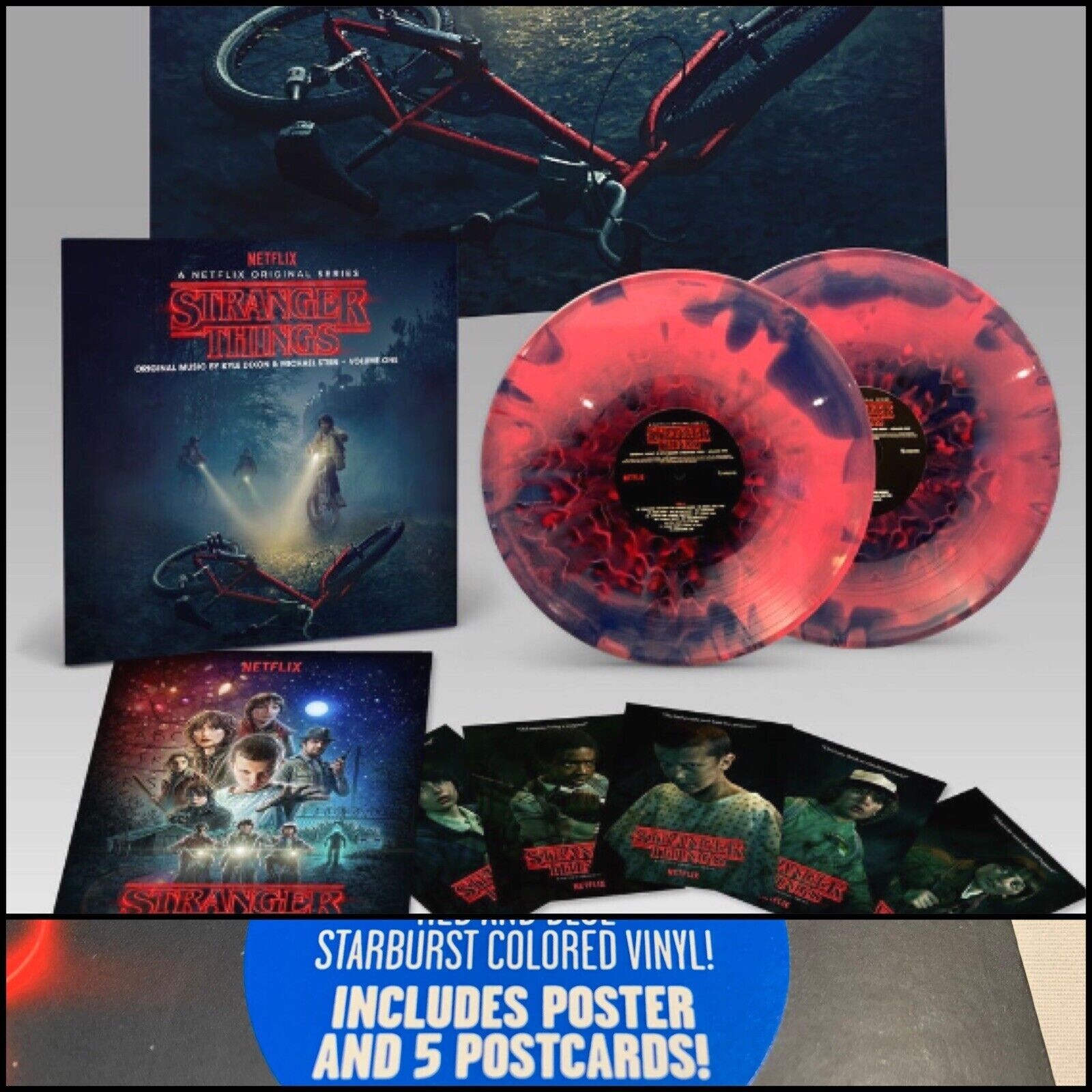 Stranger Things 限定盤 LP STRANGER THINGS - VOLUME ONE - 2-LP - RED/BLUE STARBURST