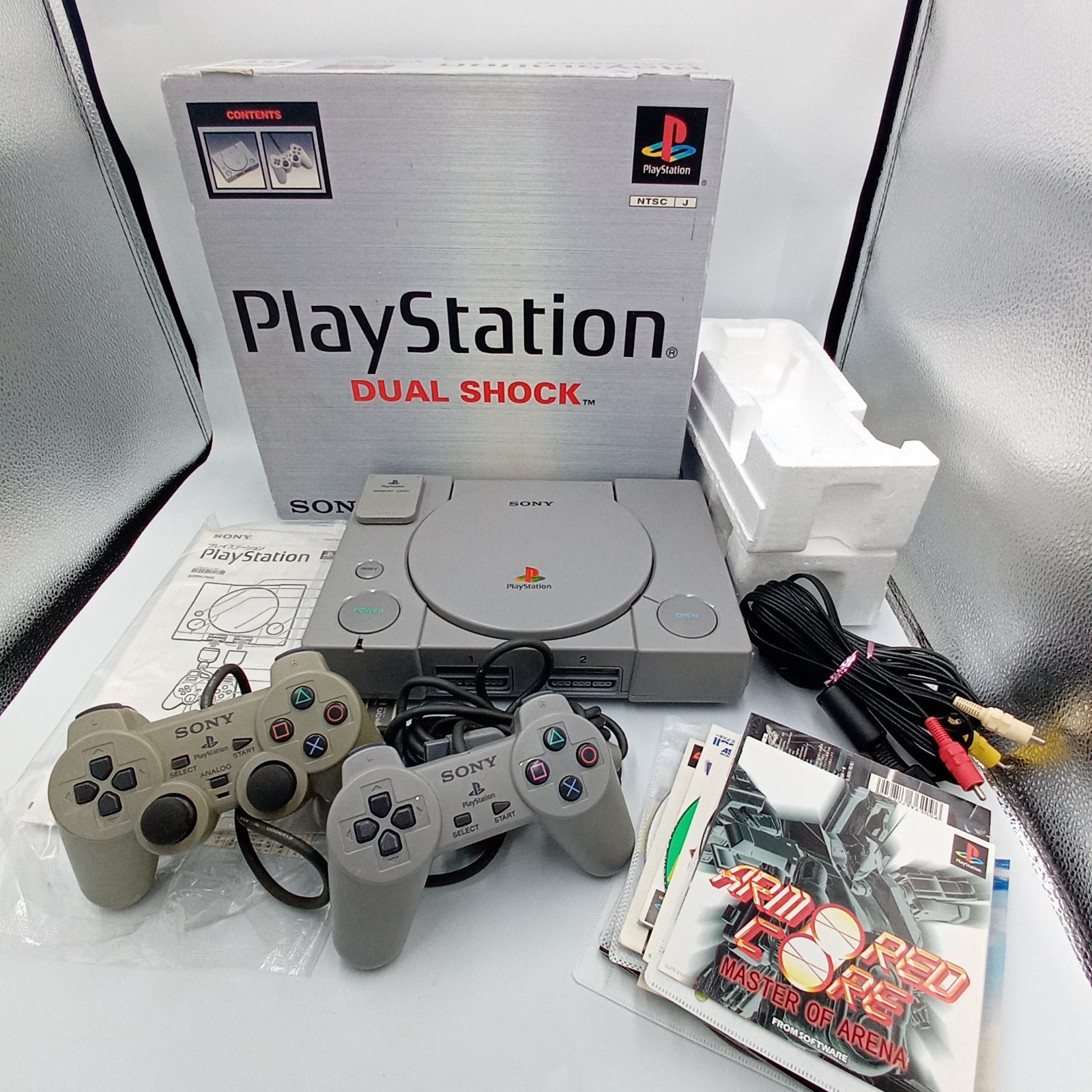 Sony PS1 PlayStation 1 Console SCPH-7500 Boxed With Manual 6 Games