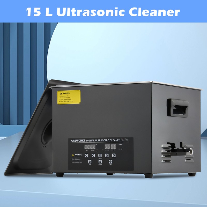 CREWORKS 15L Digital Sonic Cleaner for Retainer Glasses Auto Part w 600W Heater