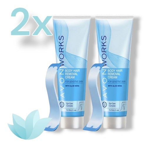 2x Avon Body Hair Removal Cream for Sensitive Skin 100ml