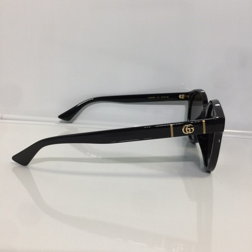 Pre-owned Gucci Gg0638sk 002 Black Round Plastic Woman Sunglasses