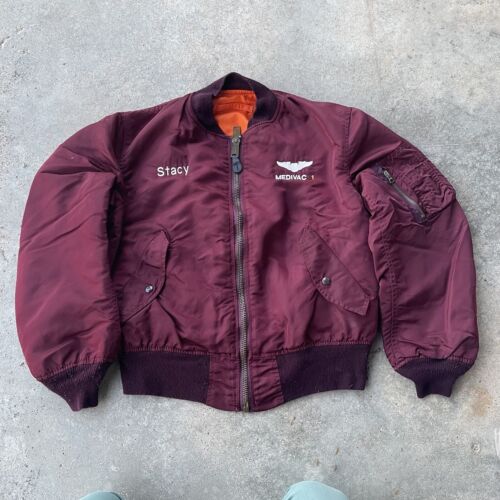 VTG ALPHA INDUSTRIES MA-1 Flight Bomber Jacket Usa Made Sz VTG ALPHA INDUSTRIES MA-1 Flight Bomber Jacket Usa Made Sz
