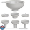 BALIWELL Wide Mouth Kitchen Funnel, Food Grade Plastic Cooking Canning Funnel with 4 Sizes Spouts for Filling Wide and Regular Mason Jars, Spray Dropper Oil Bottle Jug Spices Shampoo Sauce