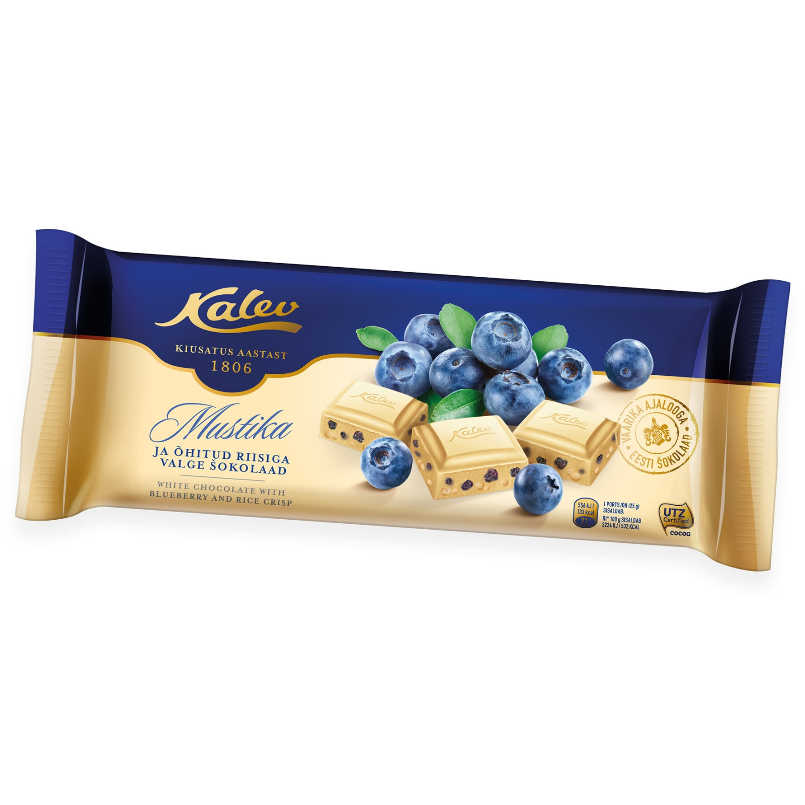 Белый шоколад с голубикой Kalev