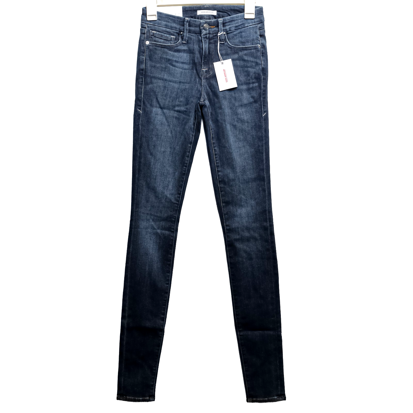 Good American Good Legs Long Jeans Blue High Rise Skinny 0/25" Waist USA Made