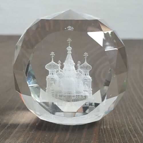 Souvenir Crystal Sphere with 3D Church Temple inside the glass