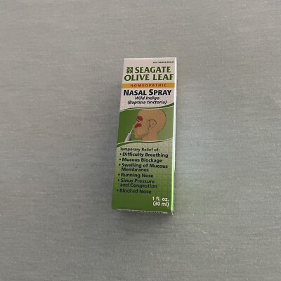 Seagate Olive Leaf Nasal Spray 1 fl oz 30 ml All-Natural, Chemical-Free