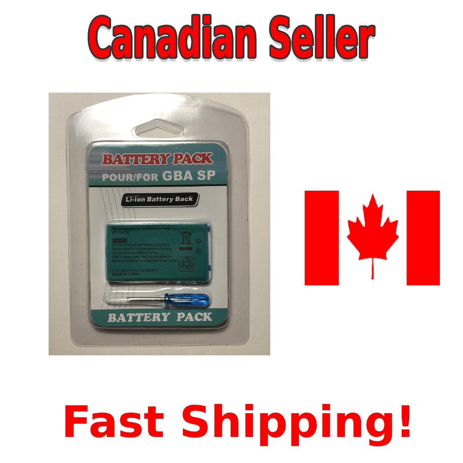 Game Boy Advance SP Rechargeable Lithium-ion Battery 3.7V 850mah GBA Replacement