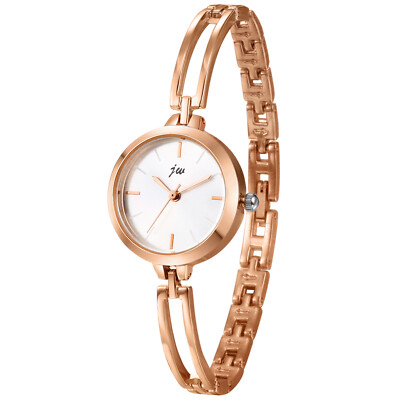 Fancy Womens Round Sunburst Face Slim Bracelet Chain Quartz Wrist Watch Jewelry