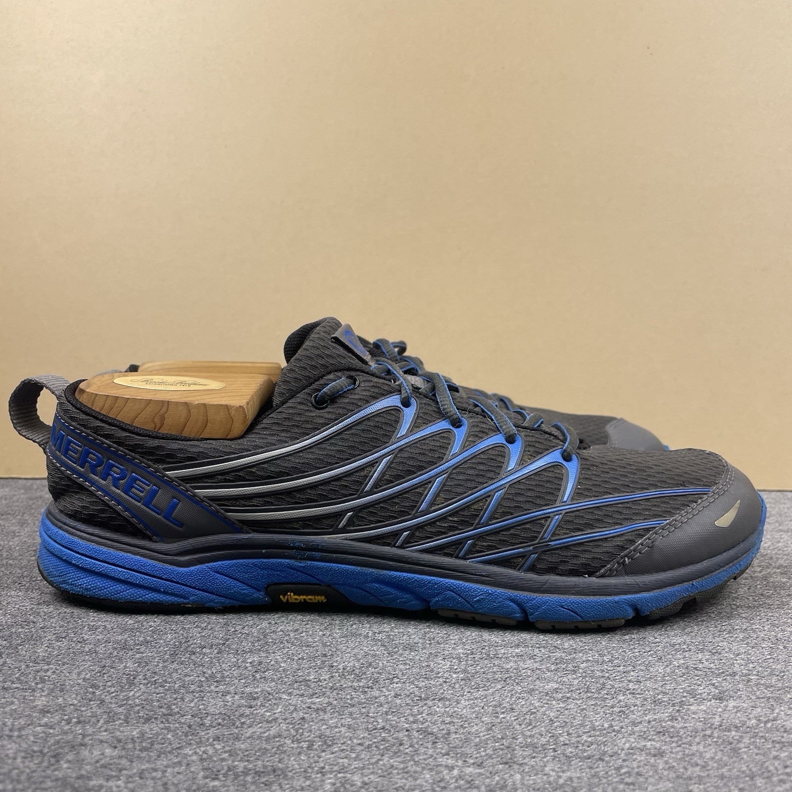 Merrell Mens Bare Access 3 Running Trail Shoes Size 9 Blue Gray Castle Rock EUC