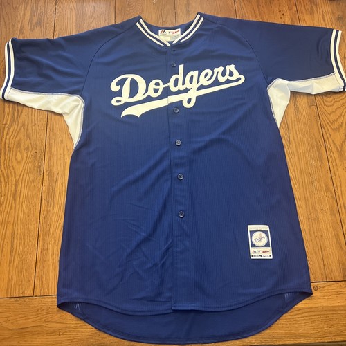 ウェア MLB DODGERS COTTON BASEBALL S/S Vintage Los Angeles Dodgers Cool Base Jersey Blue Blank