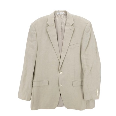 Lauren Ralph Lauren 100% Linen Blazer Sport Coat Natural Beige Size 42L