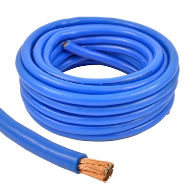 4 Gauge 25 Feet High Performance Flexible Amp Power/Ground Cable 4 AWG Wire Blue