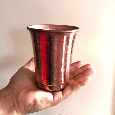 2 Cups Genuine Copper Water Drink Mug Pure Solid Hammered ship from USA to USA