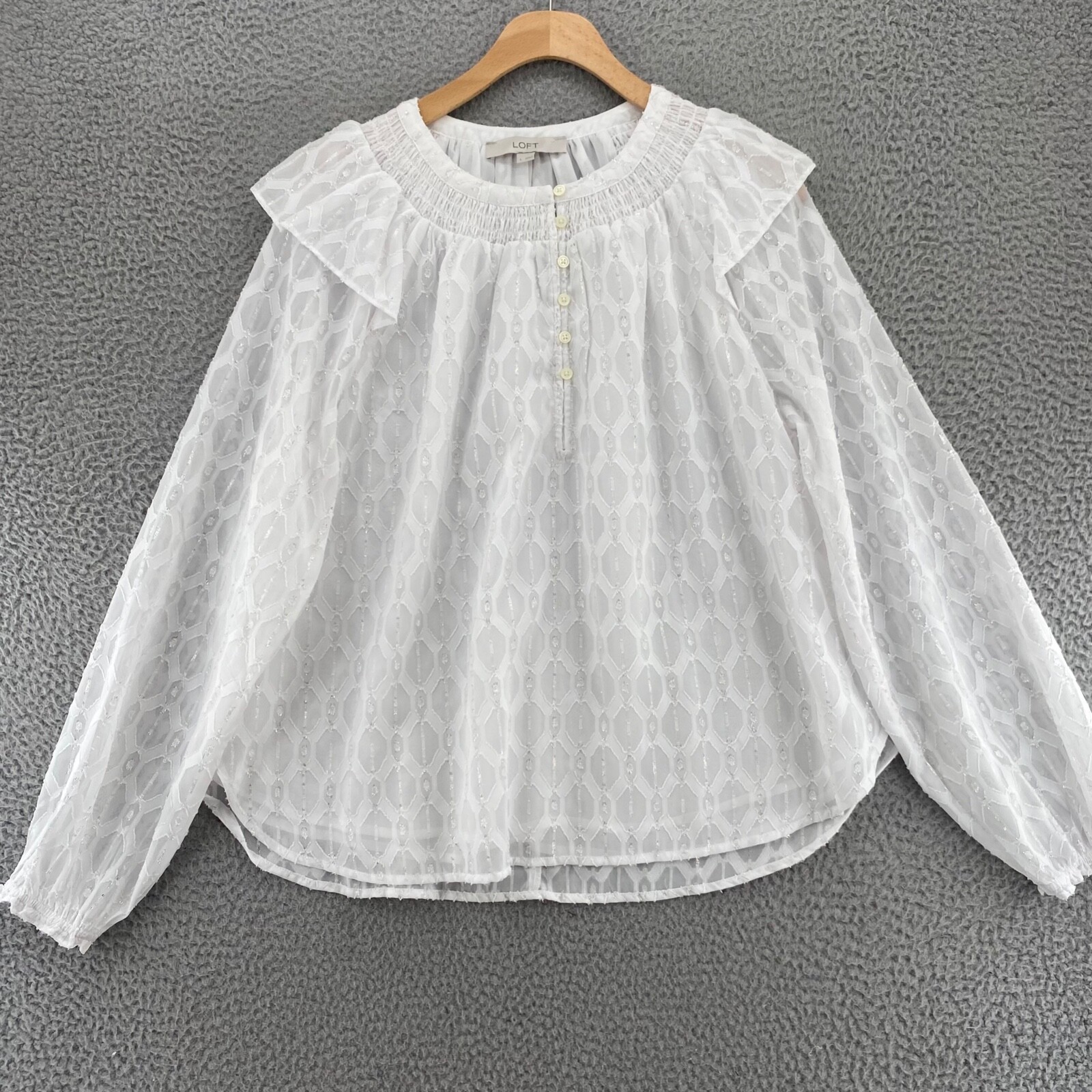 loft white lace top