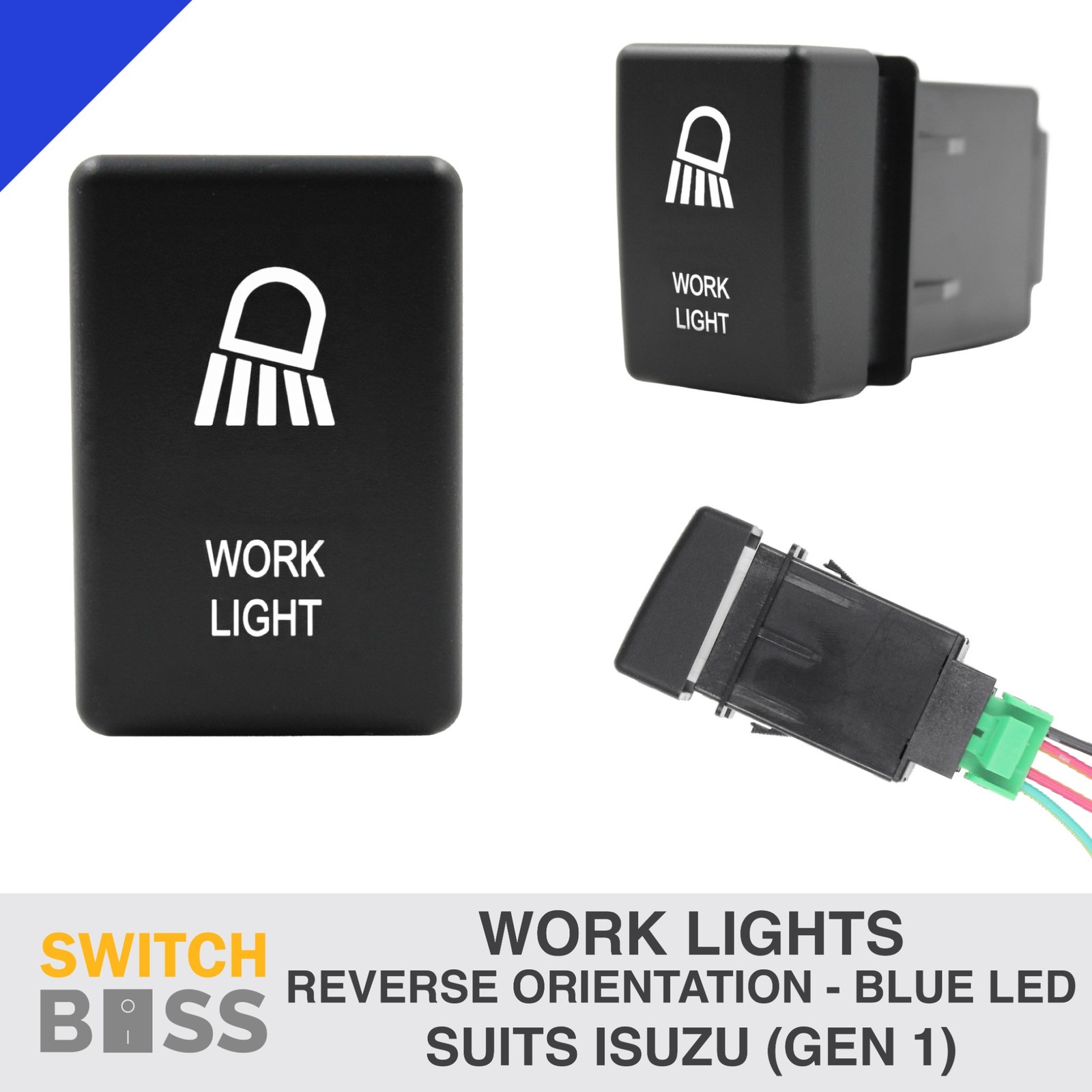 WORK LIGHT BLUE LED (RO) Push Switch Suit ISUZU D-MAX MUX 2012-2018 12v
