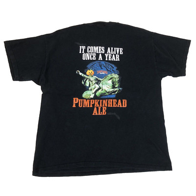 Shipyard Brewing Pumpkinhead Halloween Ale Portland Maine Black T-Shirt Large