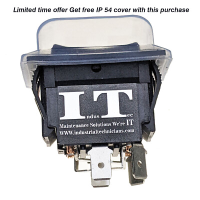 IndusTec 30A Rocker Switch - Polarity Reversing DC Motor Control Momentary 12v 
