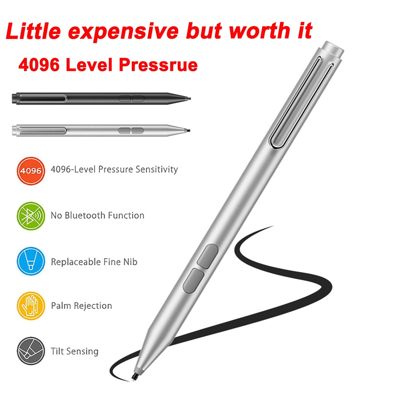 Surface Stylus Pen For Microsoft Surface Pro 3/4/5/6/7/8/X/9/Go/Go2/Go3 Pencil