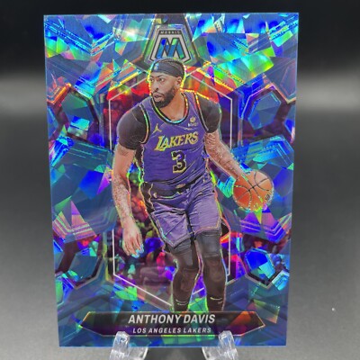 2023-24 Panini Mosaic Anthony Davis Blue Cracked Ice /125 #73 Los Angeles Lakers
