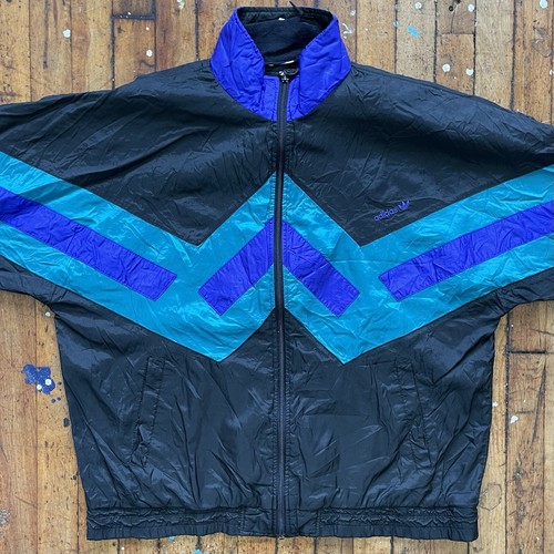 Vintage 90s ADIDAS Embroidered Full Zip Multi-Color Nylon