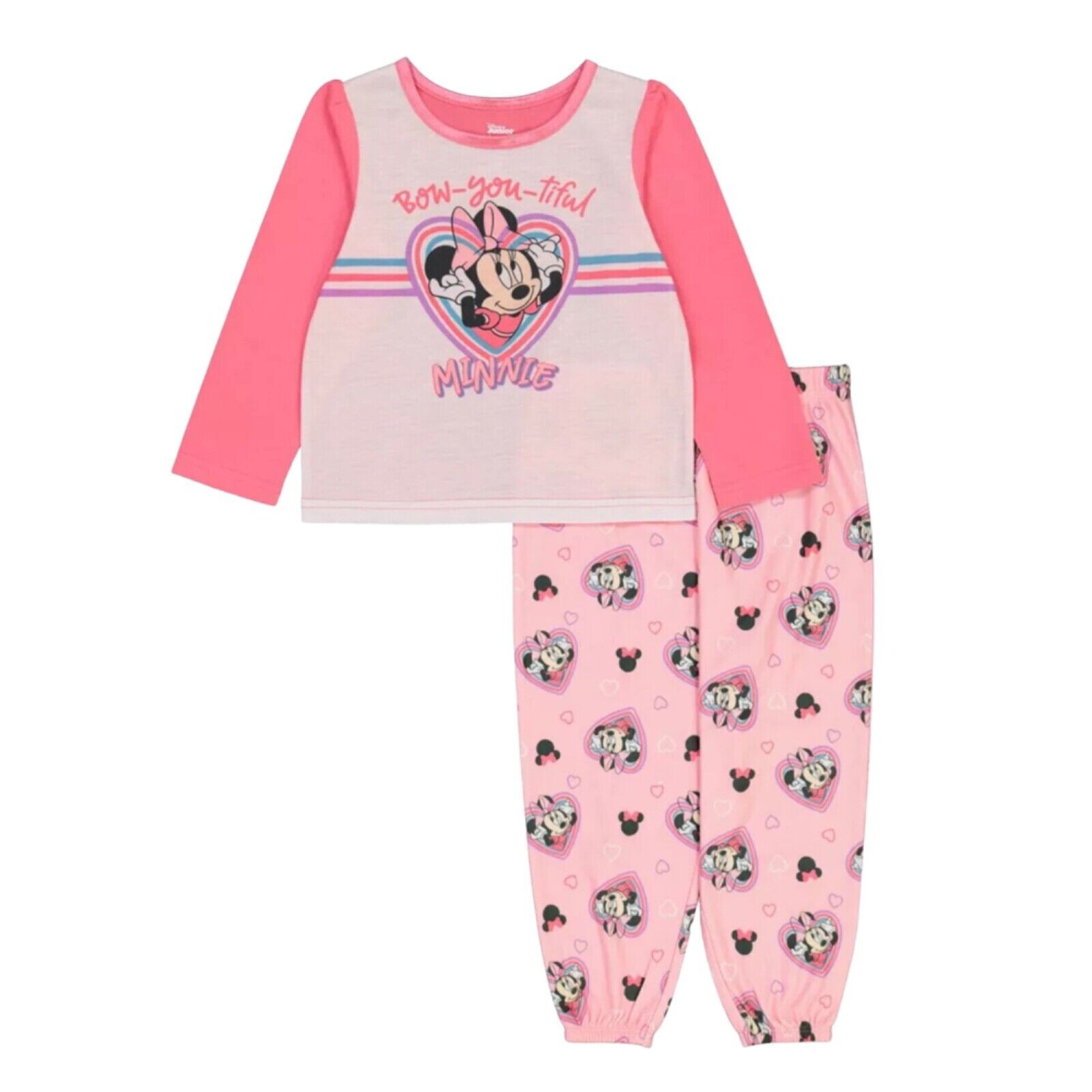 Disney Junior Minnie Mouse AME 2-Piece Pajama Set, Pink, Sz