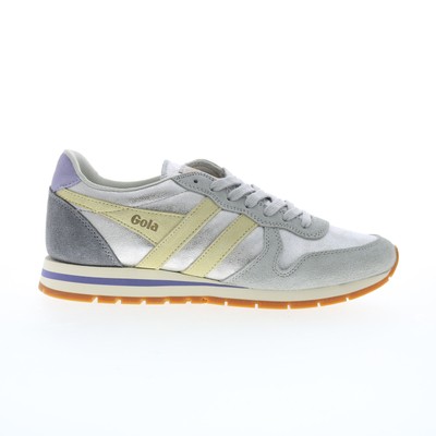 Женские кроссовки Gola Daytona Blaze CLB338 из серебристой замши в стиле лайфстайл