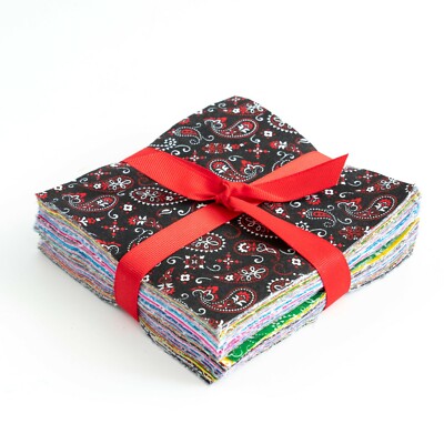 102 pc Western Paisley  pre cut charm pack 5'' squares 100% cotton fabric quilt