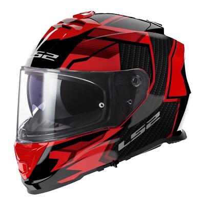LS2 FF800 STORM II Motorcycle Helmet TRACKER Black/Red Size X-Large