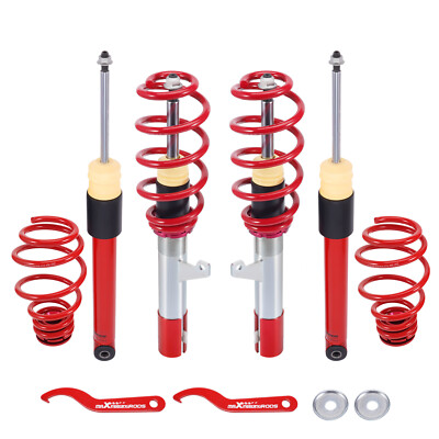 Red Coilover Struts For VW GOLF MK5 MK6 JETTA 2006-2014 Suspension Spring KIT