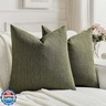 FUTEI Moss Green Chenille Decorative Throw Pillow Covers 16x16 Inch Set of 2,Soft Cozy Faux Linen Textured Cushion Case,Farmhouse Home Decor for Couch Living Room
