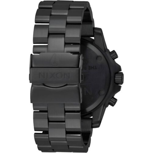 Pre-owned Nixon Men's Watch Ranger Quartz Chronograph Black Dial Steel Bracelet A549-602