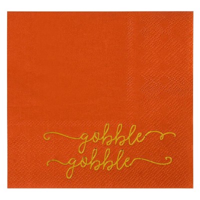 BLUE PANDA 50 Pack Thanksgiving Cocktail Napkins Party Supplies Table Decorat...