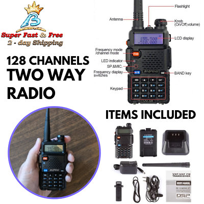 Handheld Two Way Radio Scanner Police Fire Transceiver Walkie Talkie Long Range