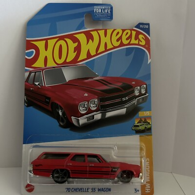 2022 Hot Wheels HW WAGONS 1/5 '70 Chevelle SS Wagon 111/250 (Red)