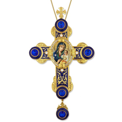 Eternal Bloom Virgin Mary and Christ Wall Cross Pendant - Room Office 9"