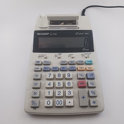 Sharp EL1750V Electronic Calculator With 2 Color Print and Printer Display