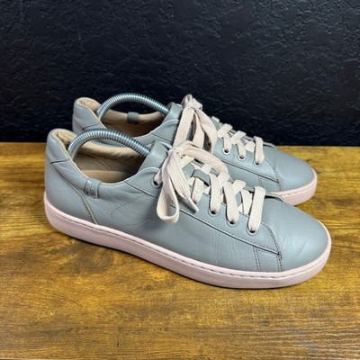 Vionic Mable Grey Pink Leather Slip Resistant Sneakers Womens Size 10