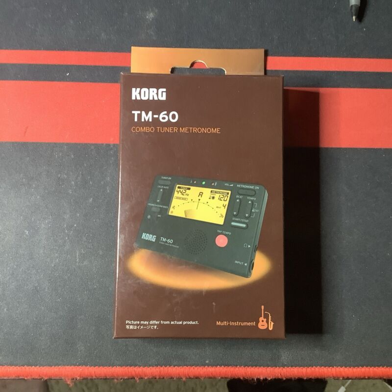 Korg Tm-60 Black Combo Tuner Metronome With Contact Microphone Used