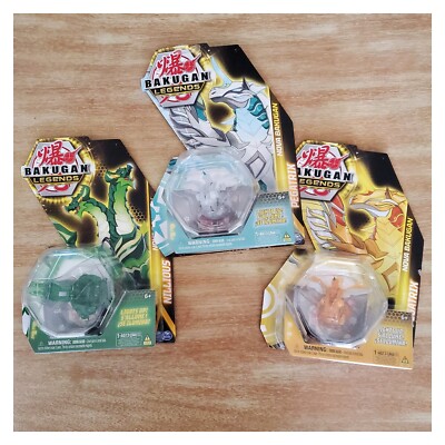 (3) Bakugan Legends Nova Green Ventus Nillious Haos blue Pegatrix Gold Light-Up