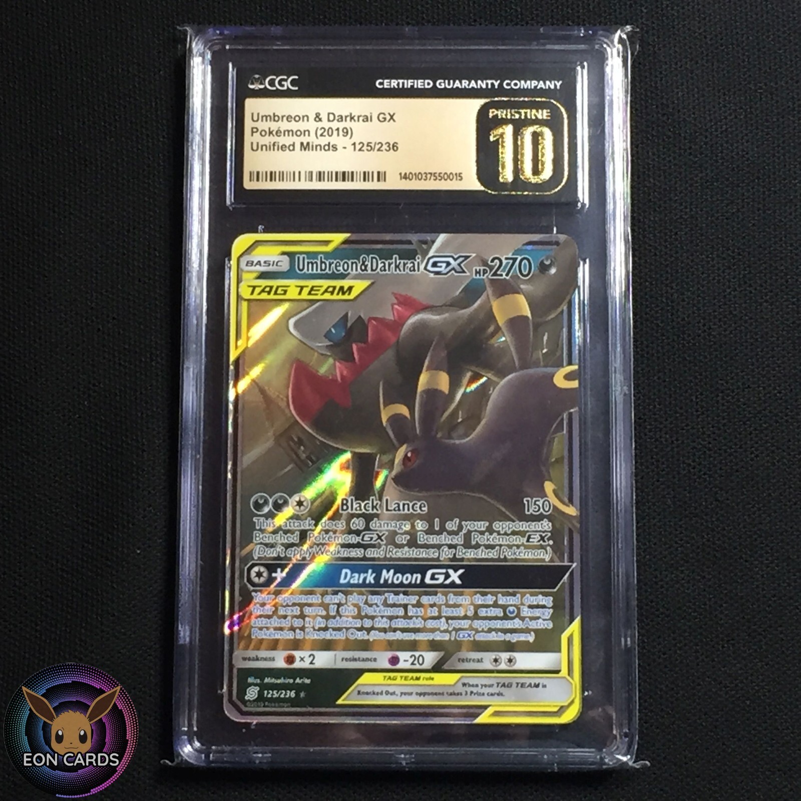 Umbreon & Darkrai GX TAG TEAM HOLO RARE (CGC 10 PRISTINE