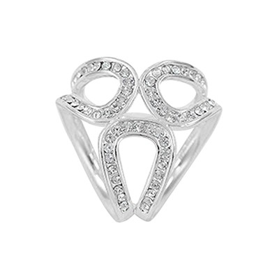 Scarf Clip Wear-resistant Anti-rust Rhinestone Three-ring Scarf Buckle Portable