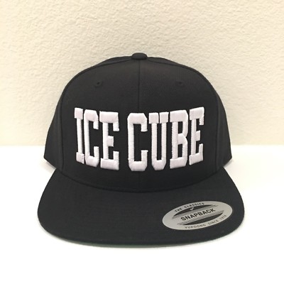 ICE CUBE Snapback Hat Yupoong 3D Custom Embroidery Adjustable Cap Black