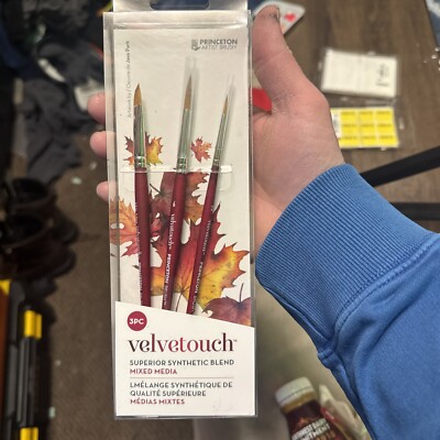 Princeton VelveTouch Superior Synthetic Blend Brush For Mixed Media 3pc