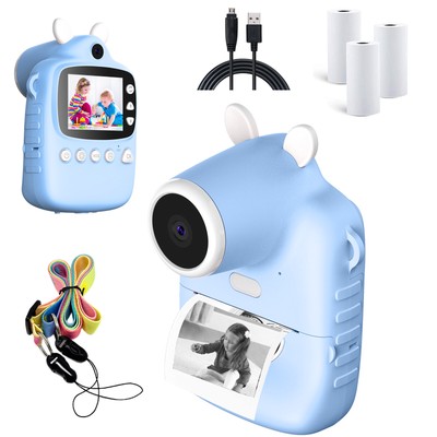 Children Instant Camera MP3 Printing Camera w/ Print Paper 2.4'' HD Screen