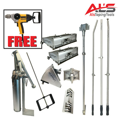 Platinum Drywall Finishing Set w/ 10'' & 12'' Boxes - FREE DeWalt Mixer & Paddle